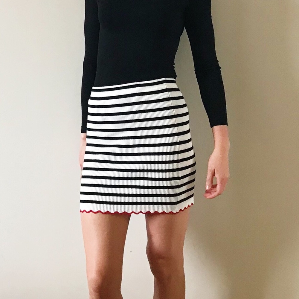 Zara striped mini skirt